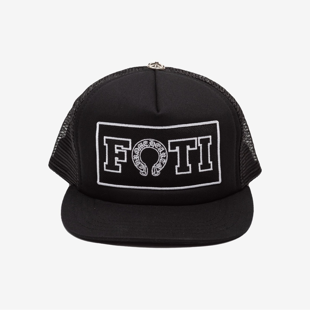 Chrome Hearts Rare FOTI CH PATCH BLACK/BLACK TRUCKER CAP